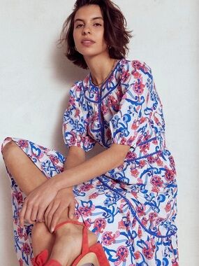 Boden Rhea Embroidered Midi Dress-NWT Sz 6R